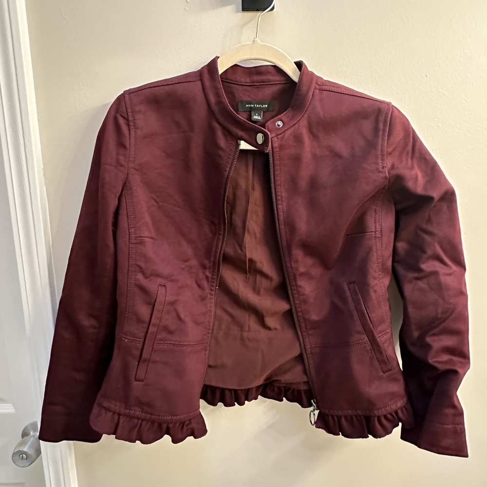 Ann Taylor Burgundy Women's Jacket size 2